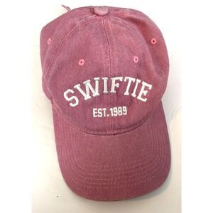 Swiftie Embroidered Baseball Cap Retro Style Washed 100% Pink Cotton Denim